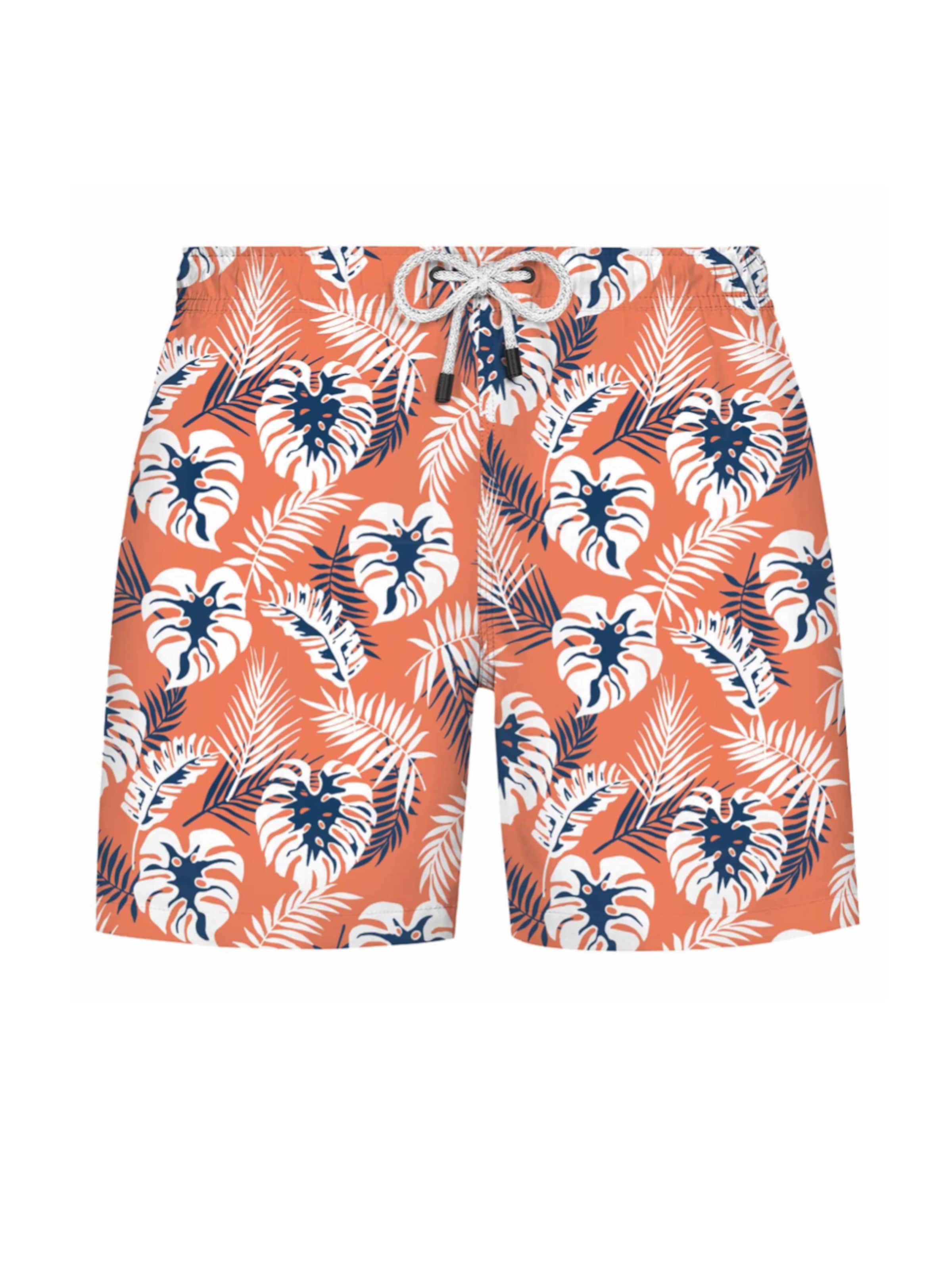 WESTMARK LONDON Badeshorts 'Botanic' i navy / orange / hvid, Produktvisning