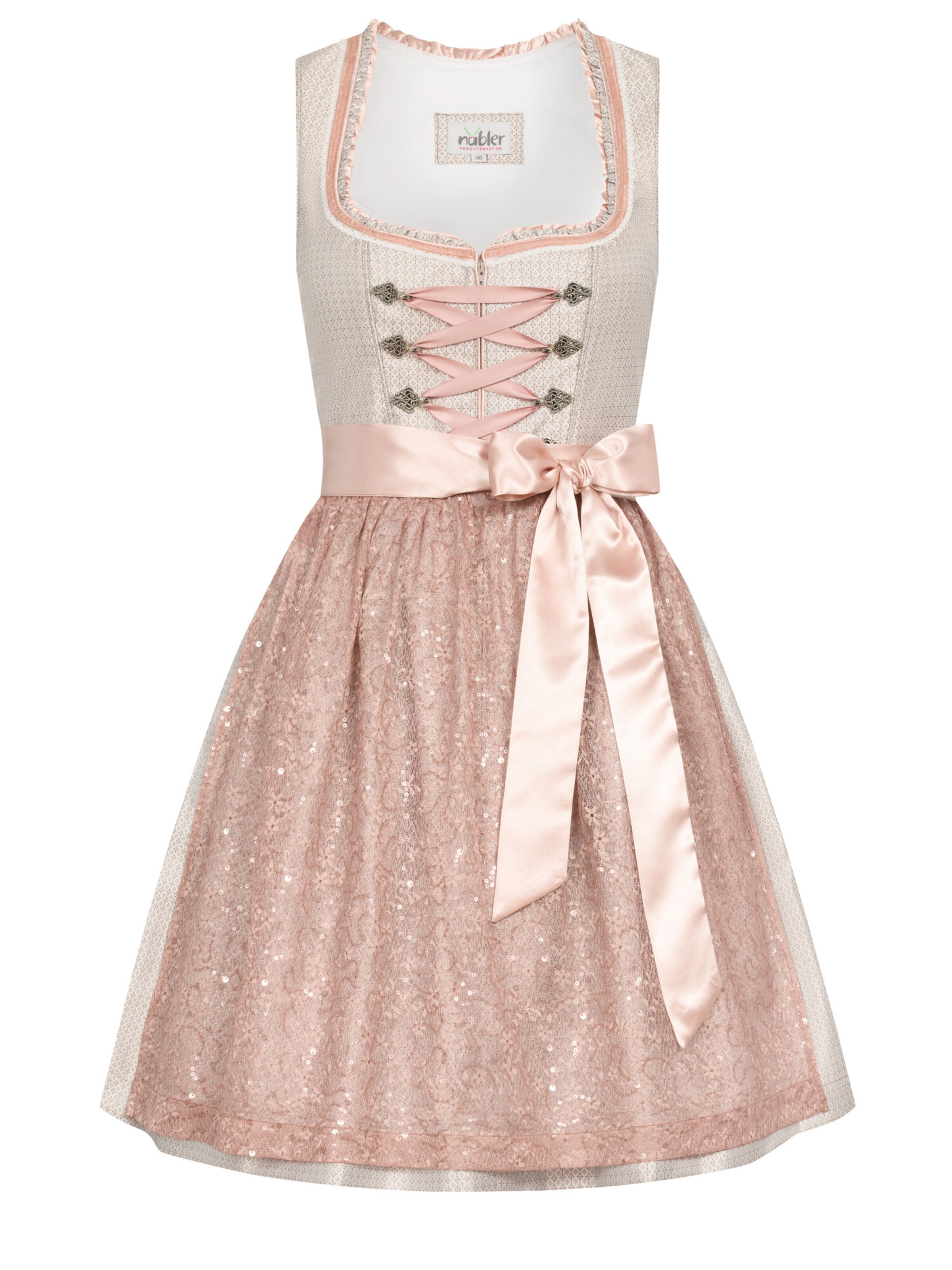 Trachtenhof Nübler Dirndl 'Mini Dirndl Lina'‌‌‌‌‌‌‌ in Beige: Vorderseite