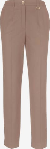 Goldner Regular Trousers with creases 'CARLA' in Beige: front