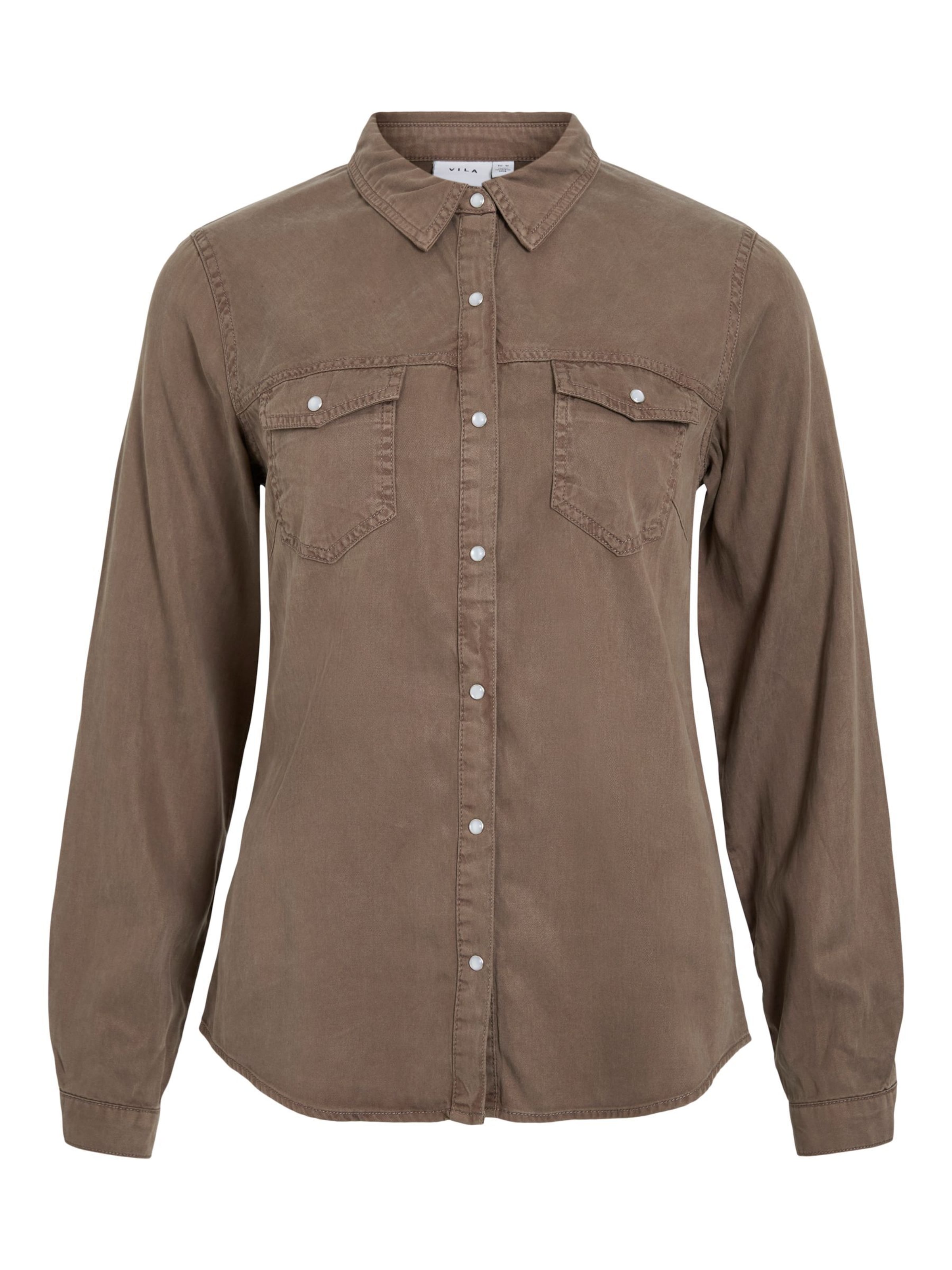 VILA Bluse 'BISTA' i brun, Produktvisning