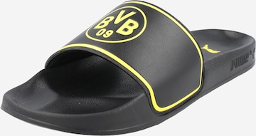 PUMA Beach & Pool Shoes 'Borussia Dortmund' in Black: front
