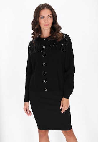 Cardigan usha BLACK LABEL en noir : devant