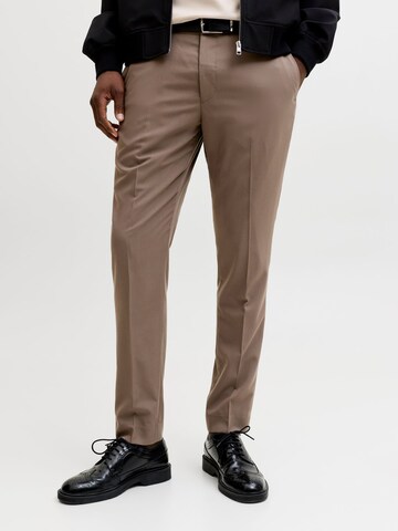 Coupe slim Pantalon à pince 'JPRFRANCO' JACK & JONES en marron : devant