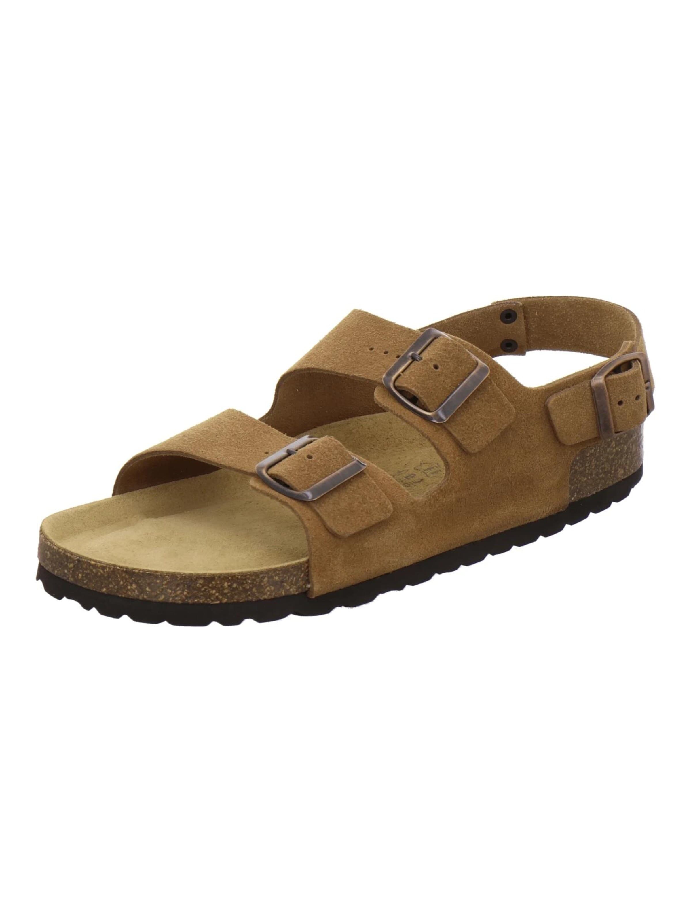 Sandales 'Sandalen Herren cognac Veloursleder' AFS-Schuhe en marron : devant