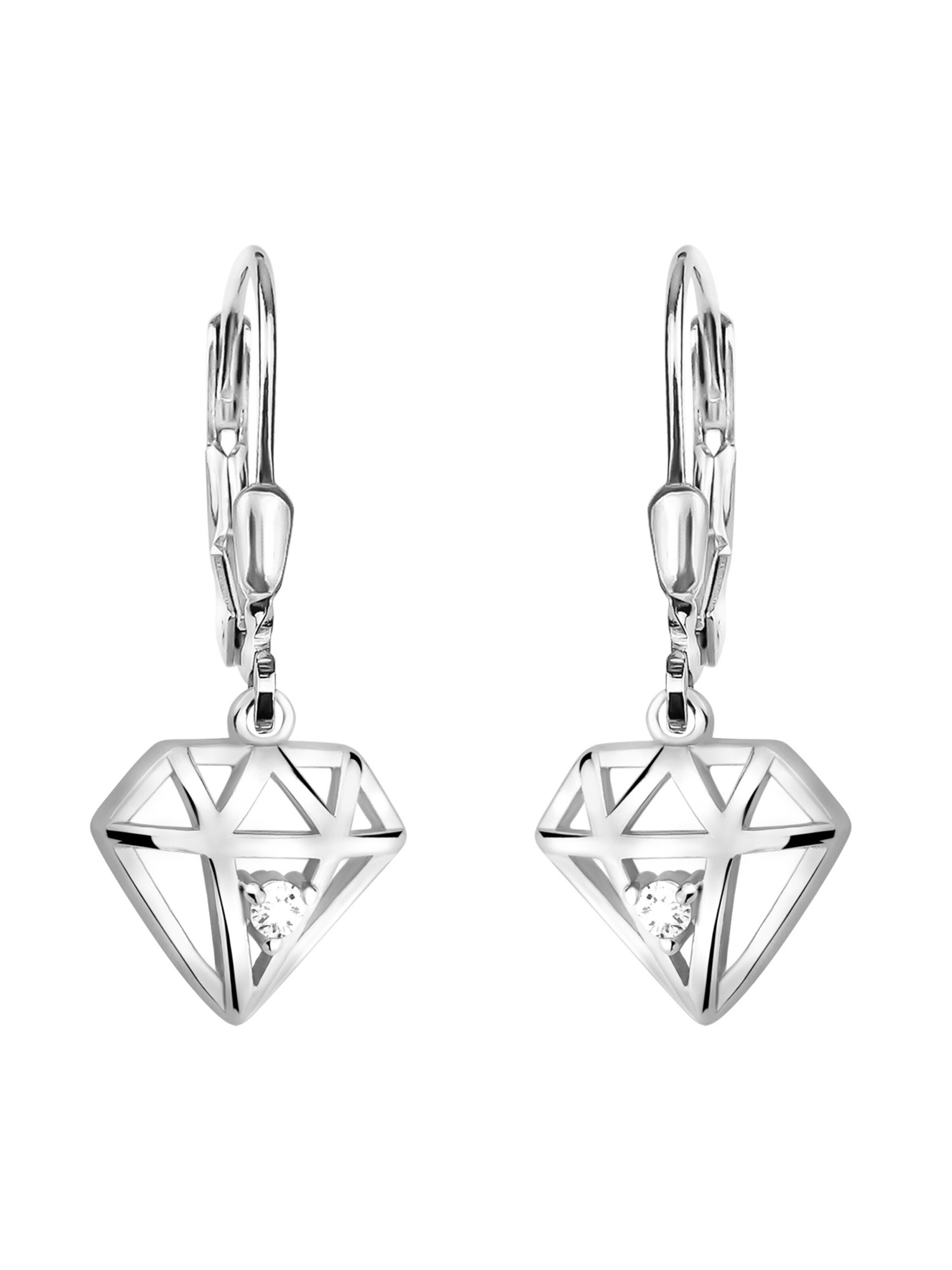 Sofia Milani Earrings 'Diamond' in Silver: front