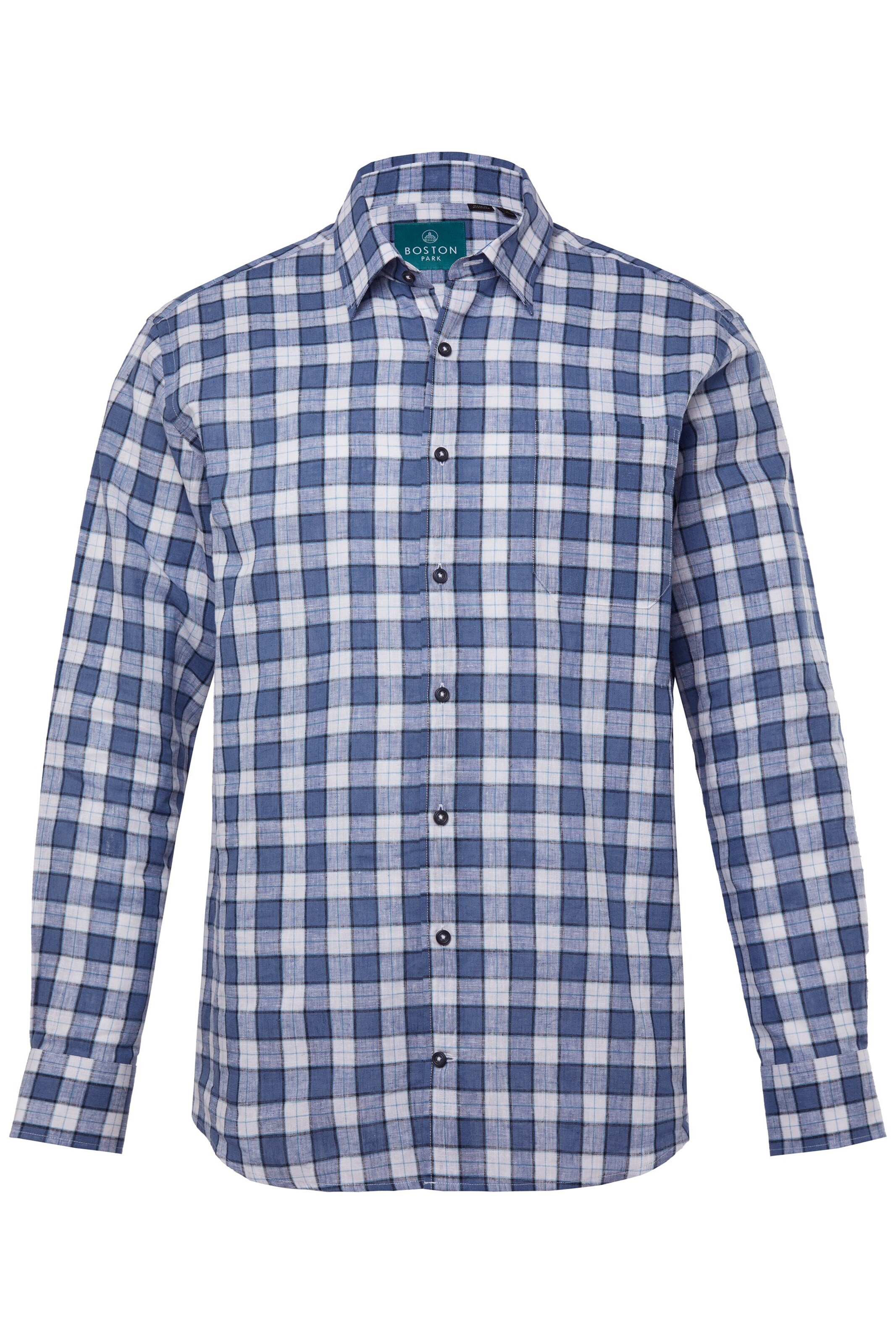 Boston Park Regular Fit Hemd in Blau: Vorderseite