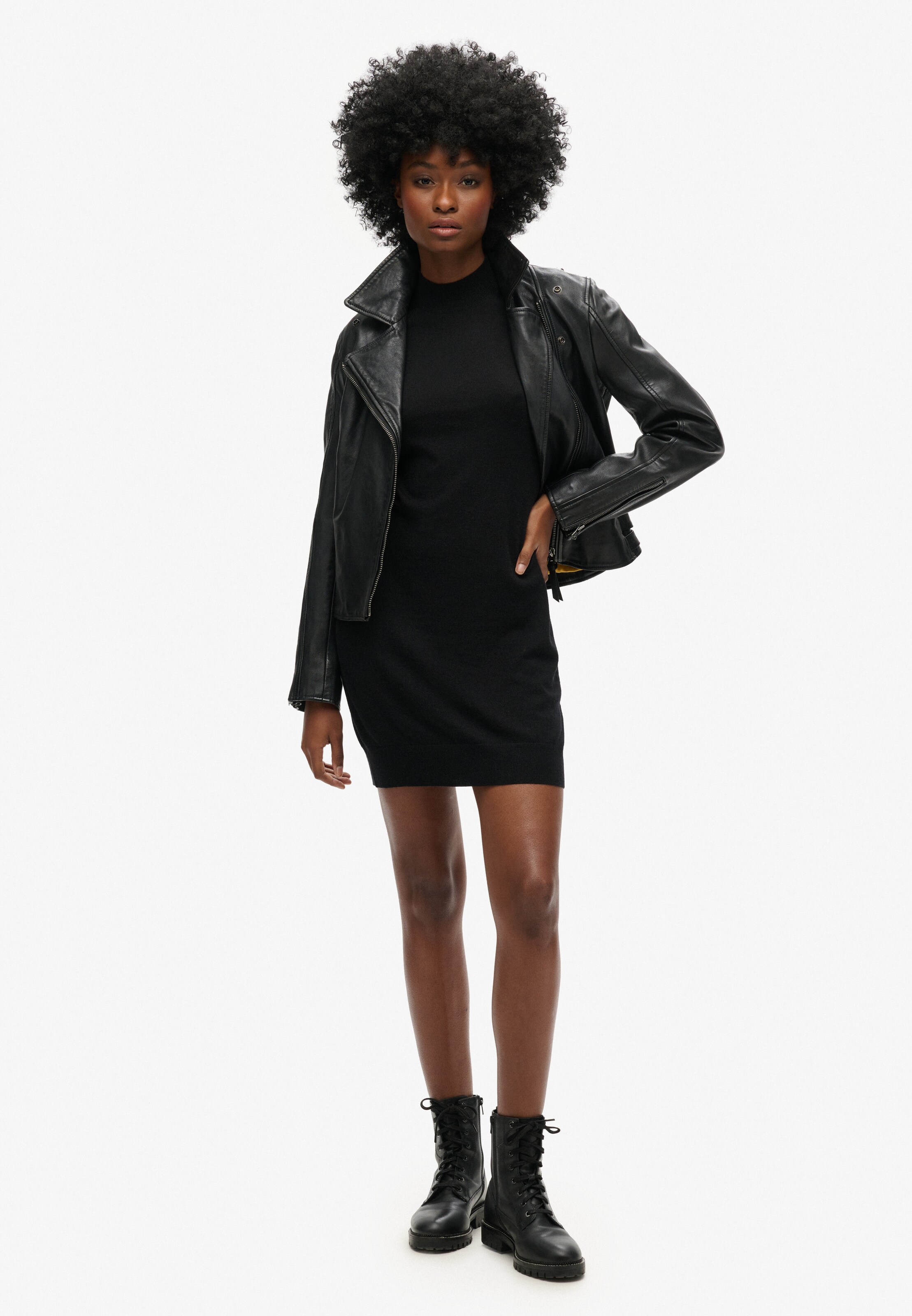 Superdry Gebreide jurk in Zwart