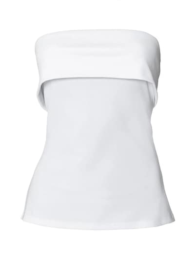 KoJooin Top 'Damen figurbetontes Sommer-Corsagen-Top in Uni,ärmellos mit Rücken,Bustier-Oberteil für Sommer' w rozmiarze S w kolorze białym, Podgląd produktu