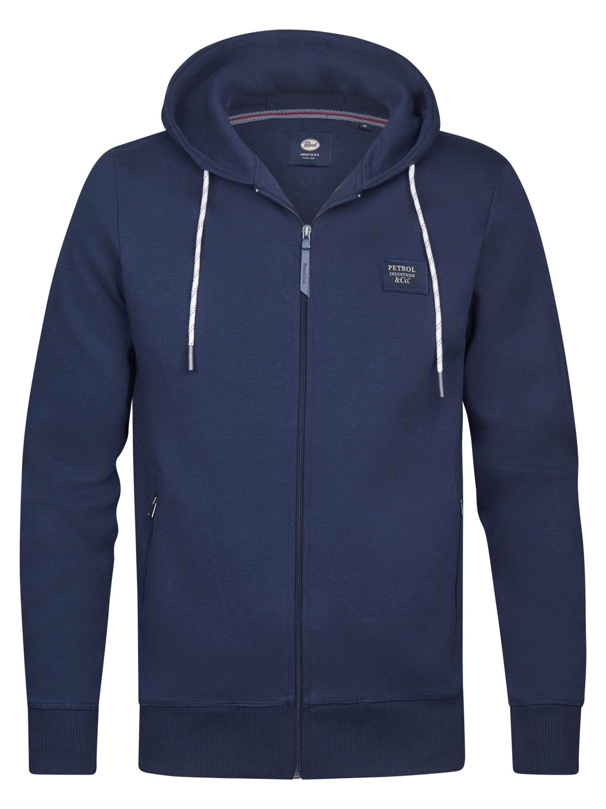 PETROL INDUSTRIES MEN Zip-Up Hoodie in Blue: front