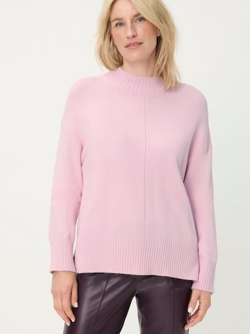 Olsen Feinstrickpullover, mit seitlichen Schlitzen am Saum in Pink: Vorderseite