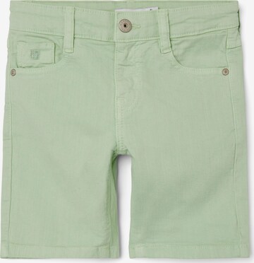 Coupe slim Pantalon 'Silas' NAME IT en vert : devant
