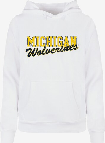 Merchcode Sweatshirt 'Michigan Wolverines' in Weiß: predná strana