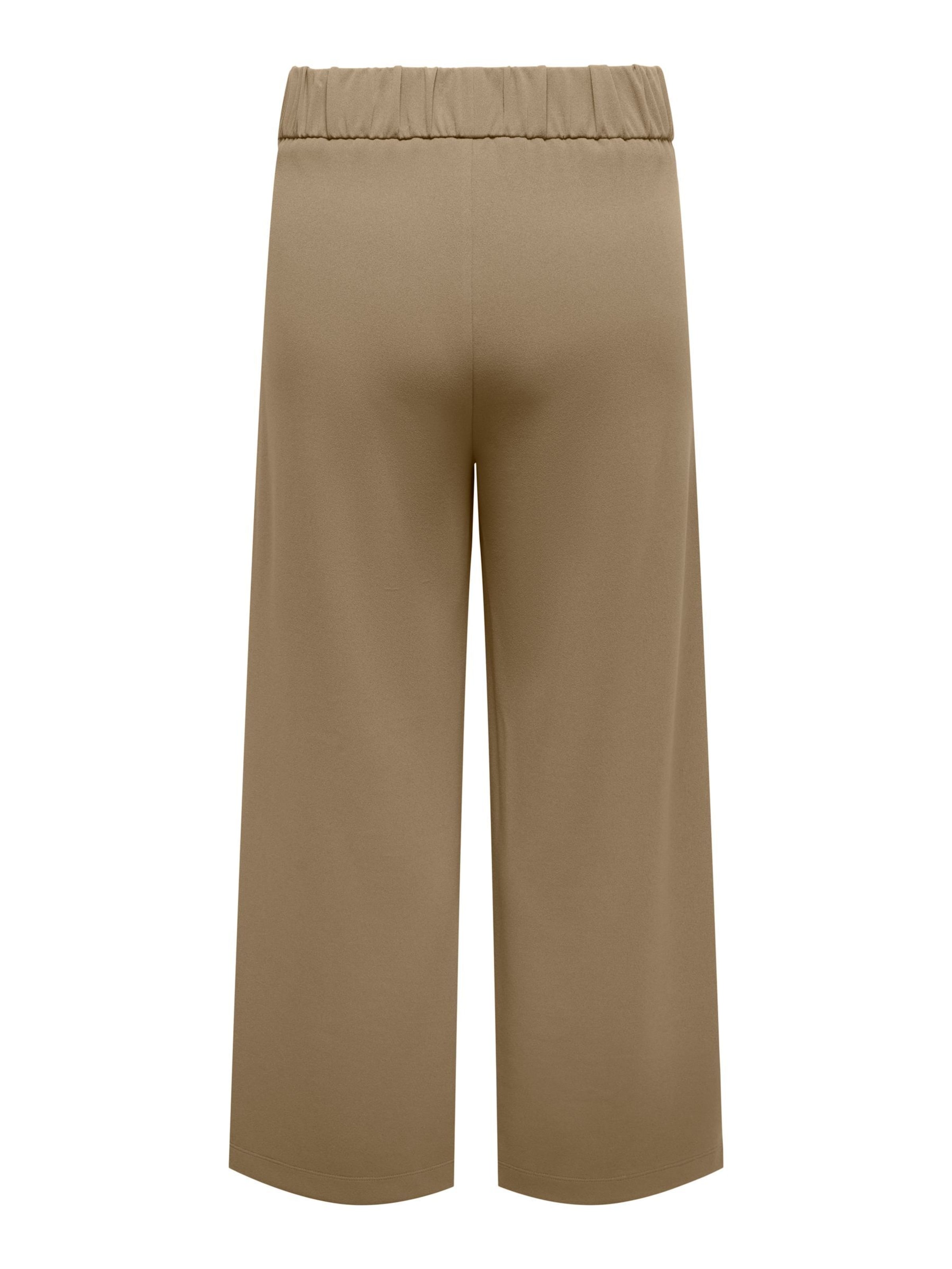 ONLY Carmakoma Wide Leg Bukser med lægfolder i beige