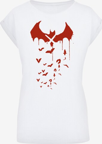 F4NT4STIC Shirt 'DC Comics Batman Arkham Knight Bats' in White: front