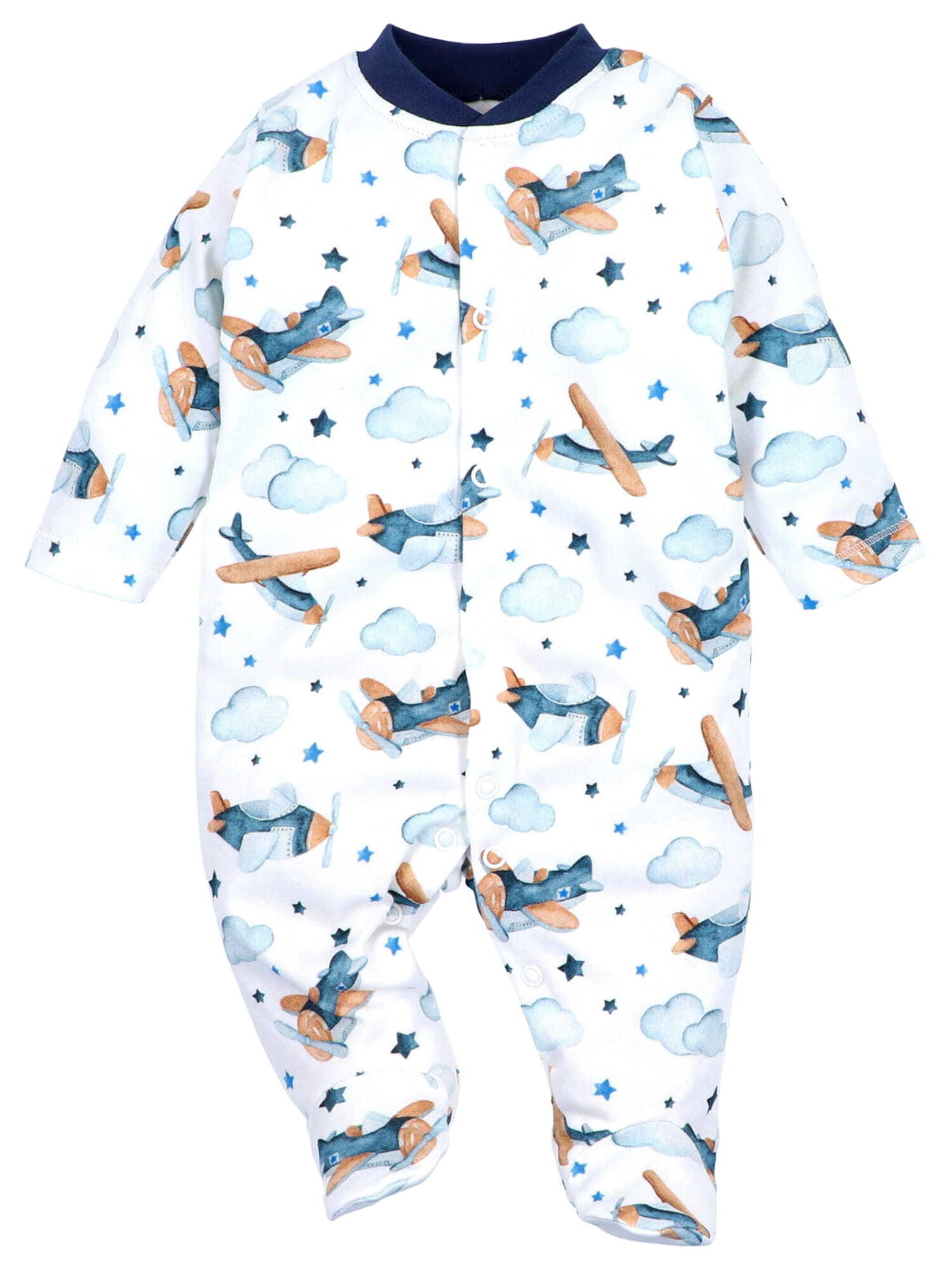 Barboteuse / body 'Flugzeug' NINI en blanc : devant