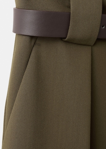 MANGO Wide leg Pleated Pants 'Cintu' in Green