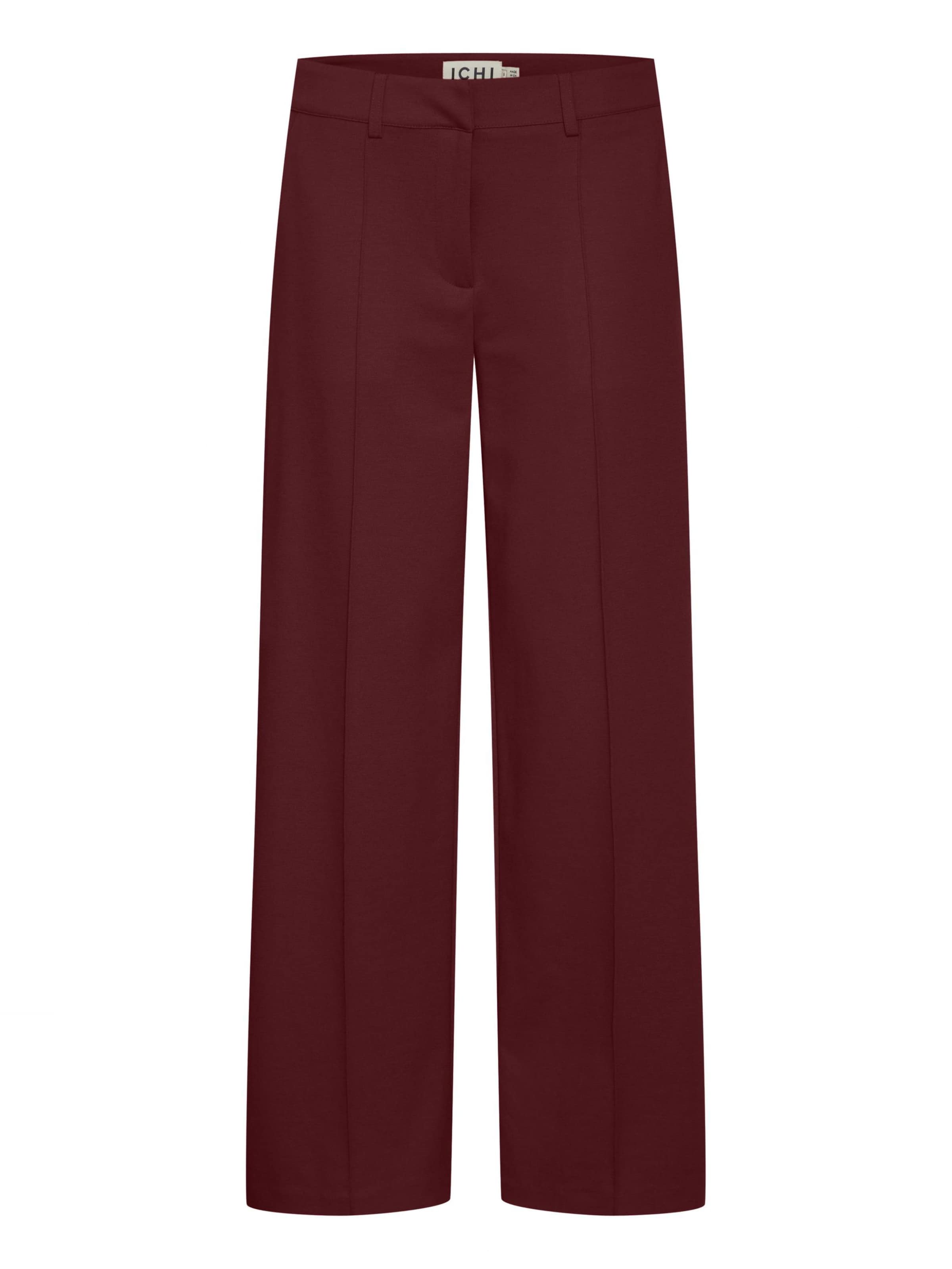 ICHI Pleated Pants 'KATE' in Red: front
