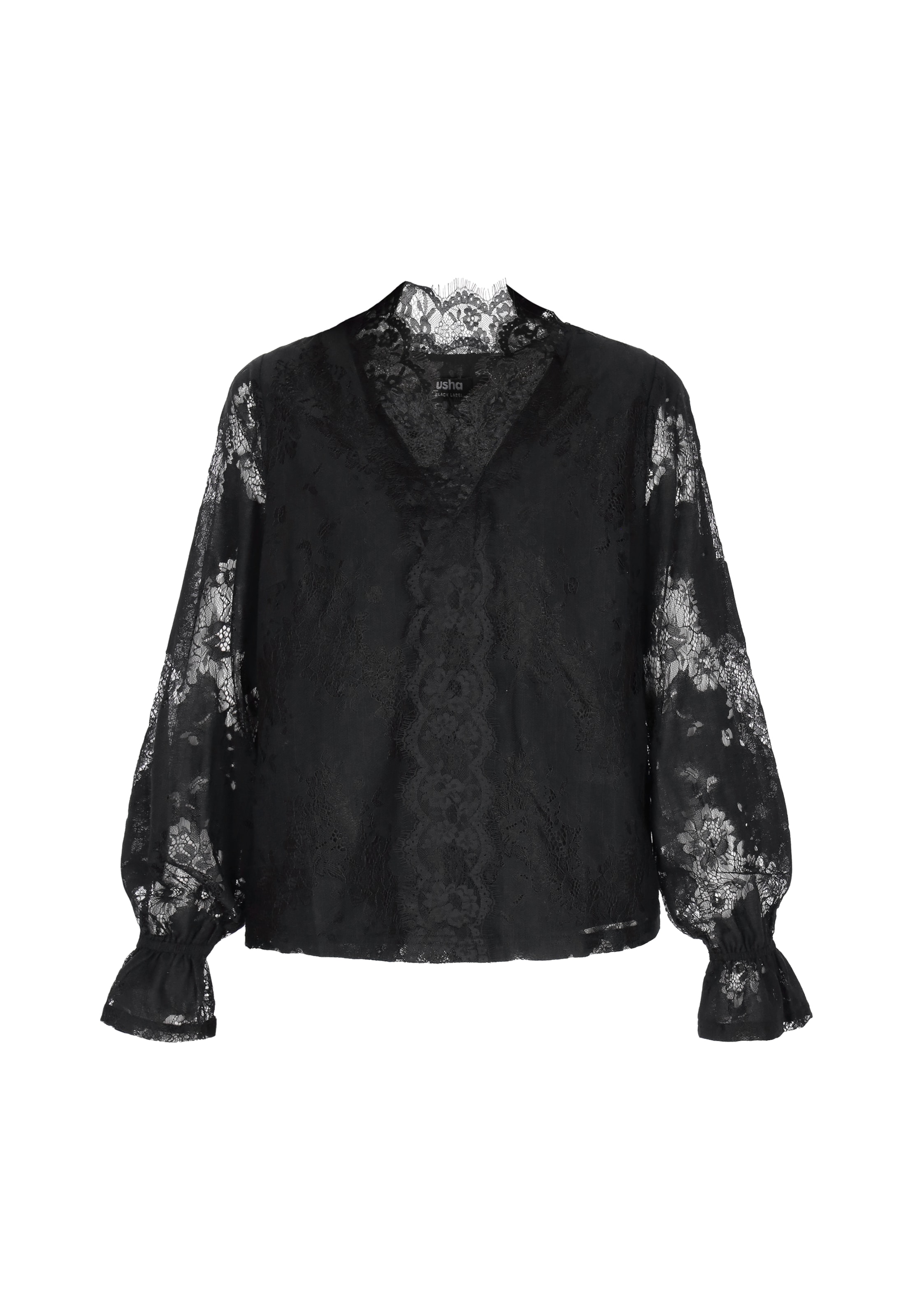 usha BLACK LABEL - Blusa en negro: frente