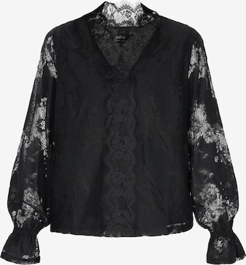 usha BLACK LABEL - Blusa en negro: frente