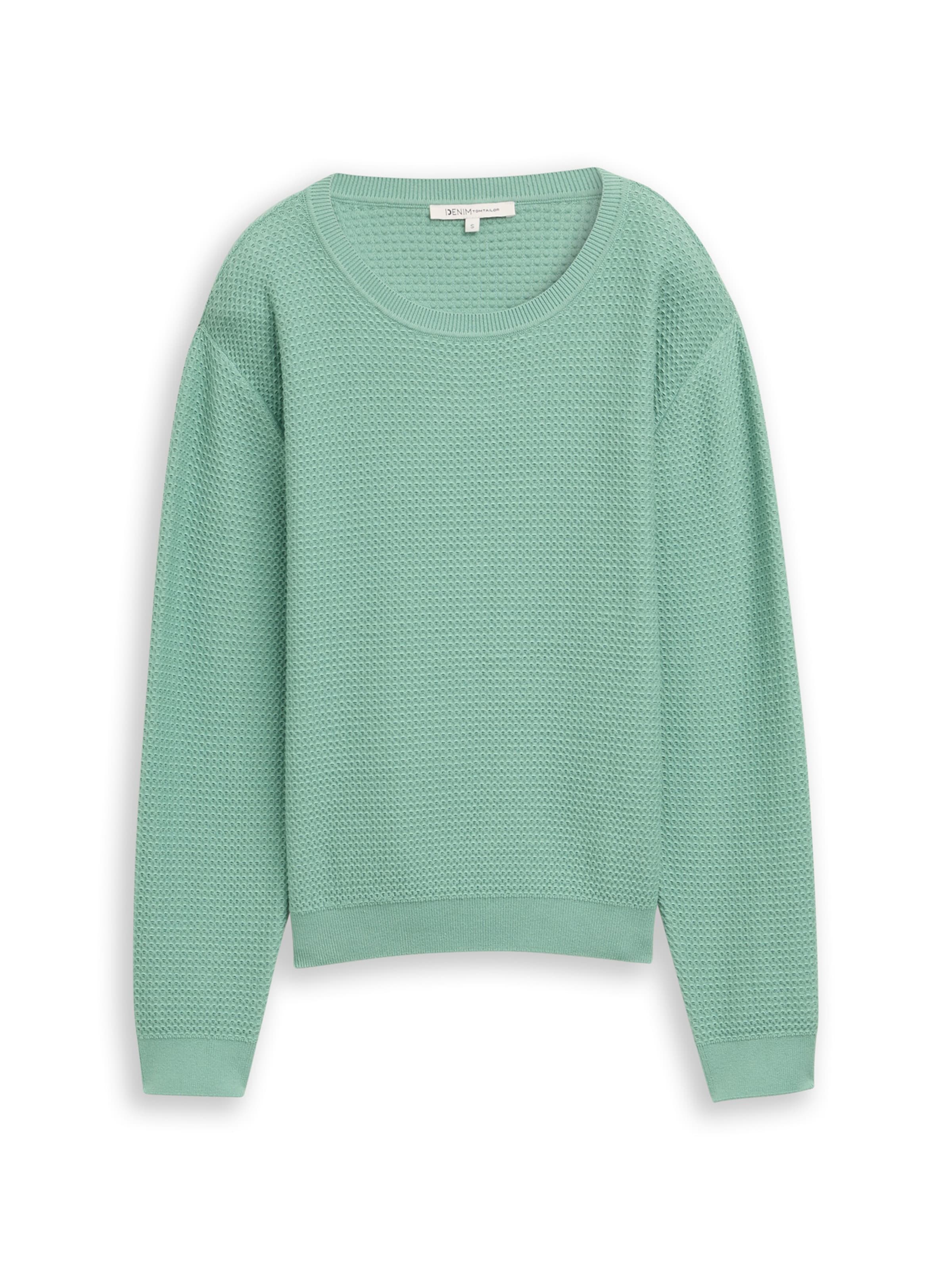 TOM TAILOR DENIM Πουλόβερ σε πράσινο: μπροστά