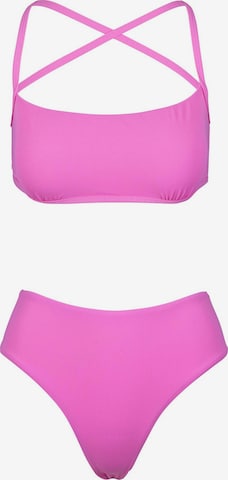 Kalaia Bandeau Bikini 'Kini Skydiver Pink Bikini' in Pink: front