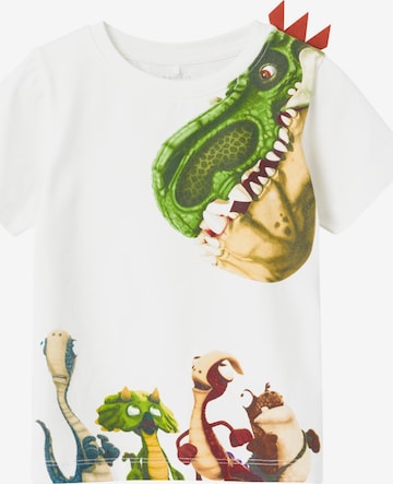 NAME IT Shirt 'MIK GIGANTOSAURUS' in White: front