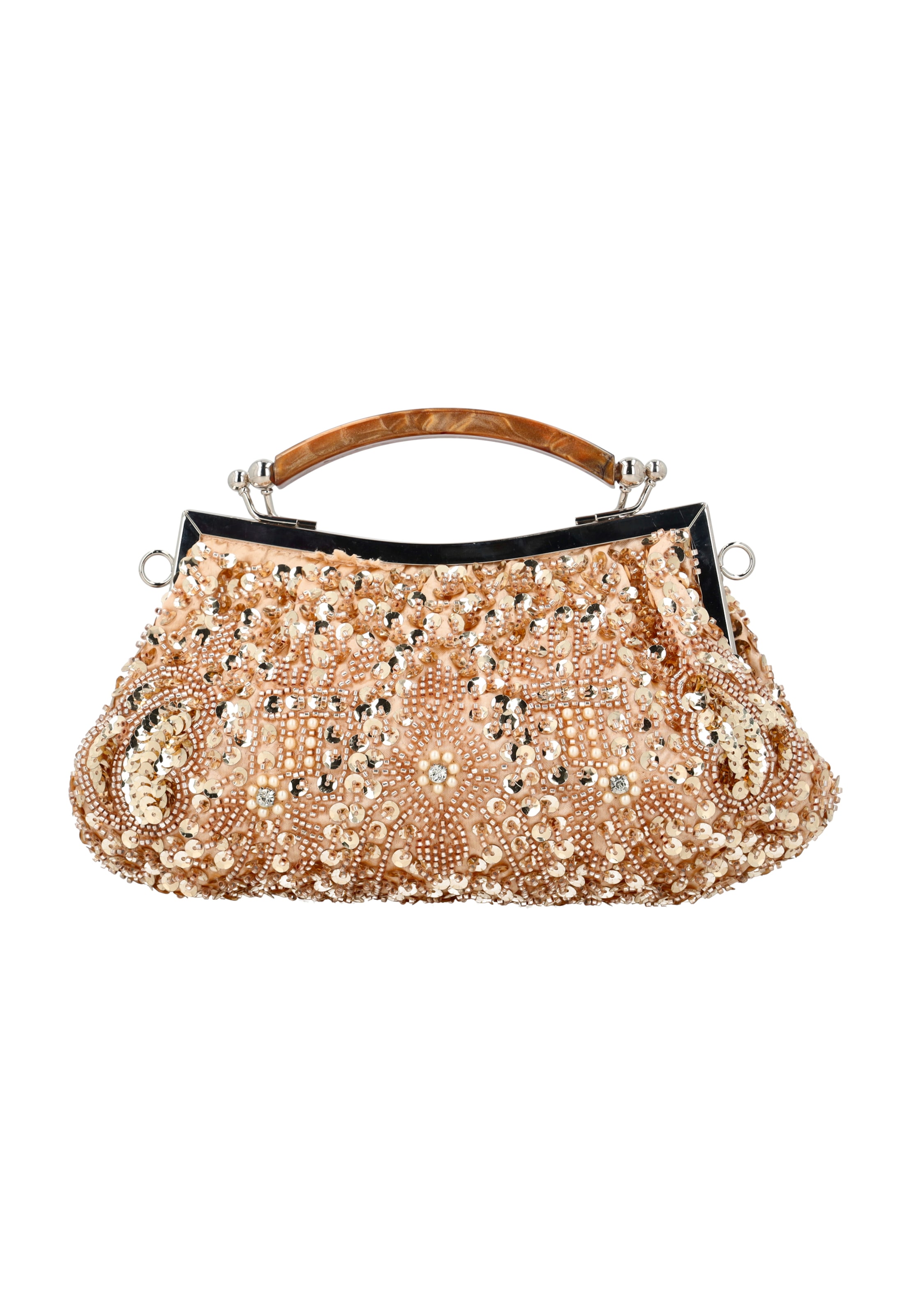 Usha Clutch in Beige: voorkant