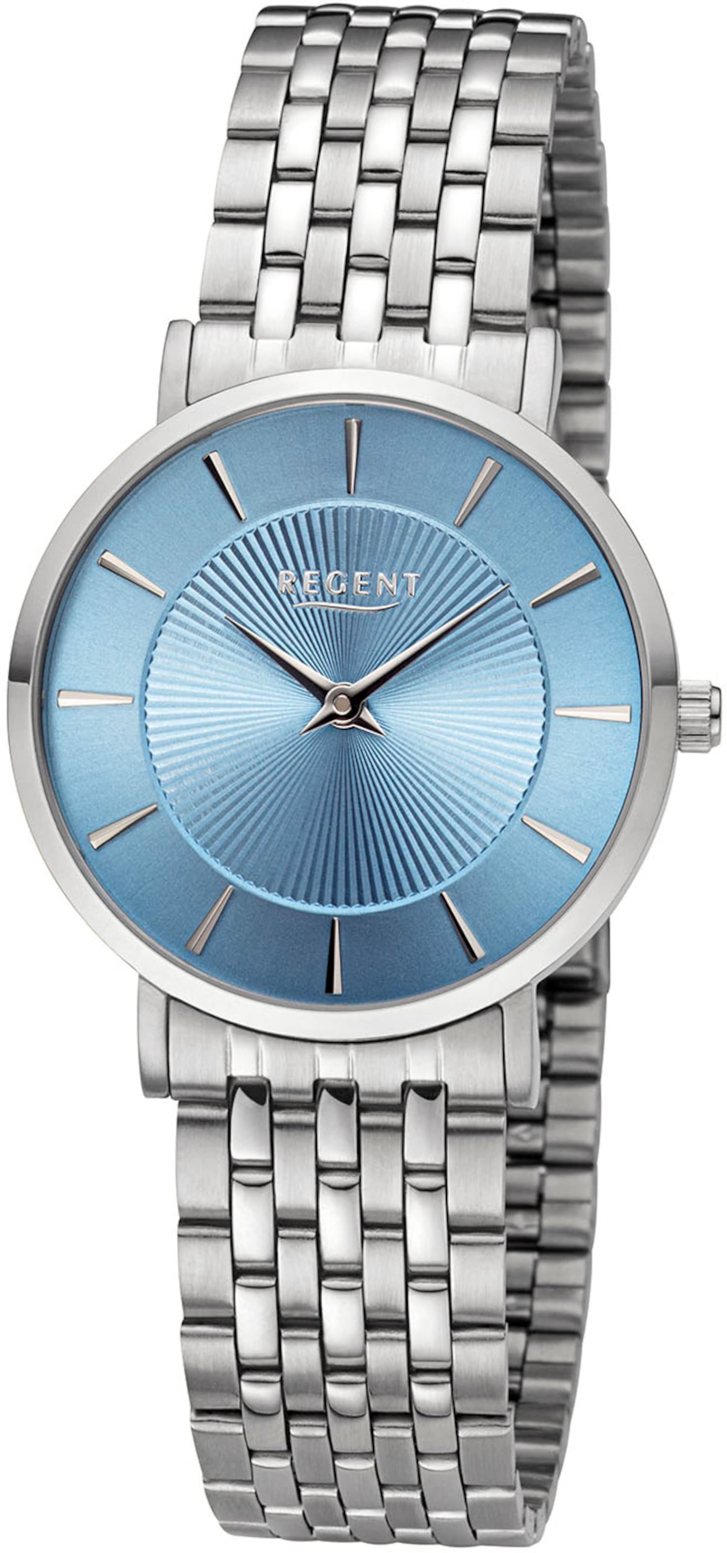 REGENT Analoguhr in Silber: Vorderseite