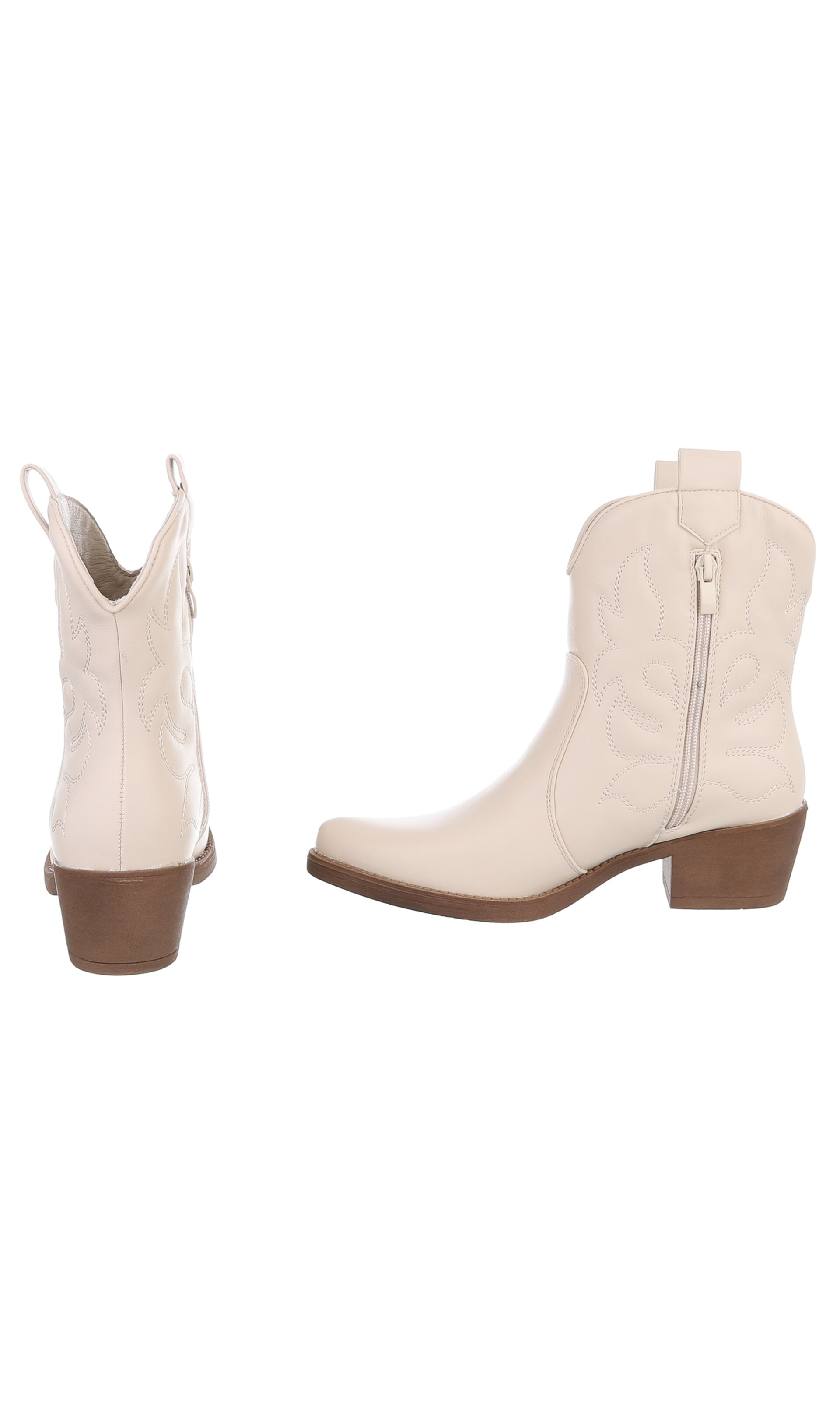 Ital-Design Cowboy Boots in Beige