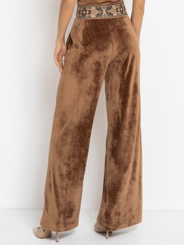 JIORO Wide leg Broek 'ESSENTIALS' in Beige