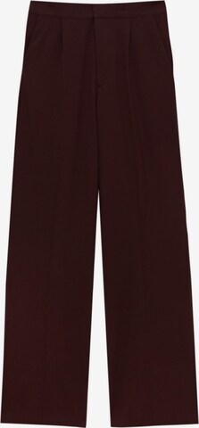 Pull&Bear Wide leg Pleat-front trousers in Red: front