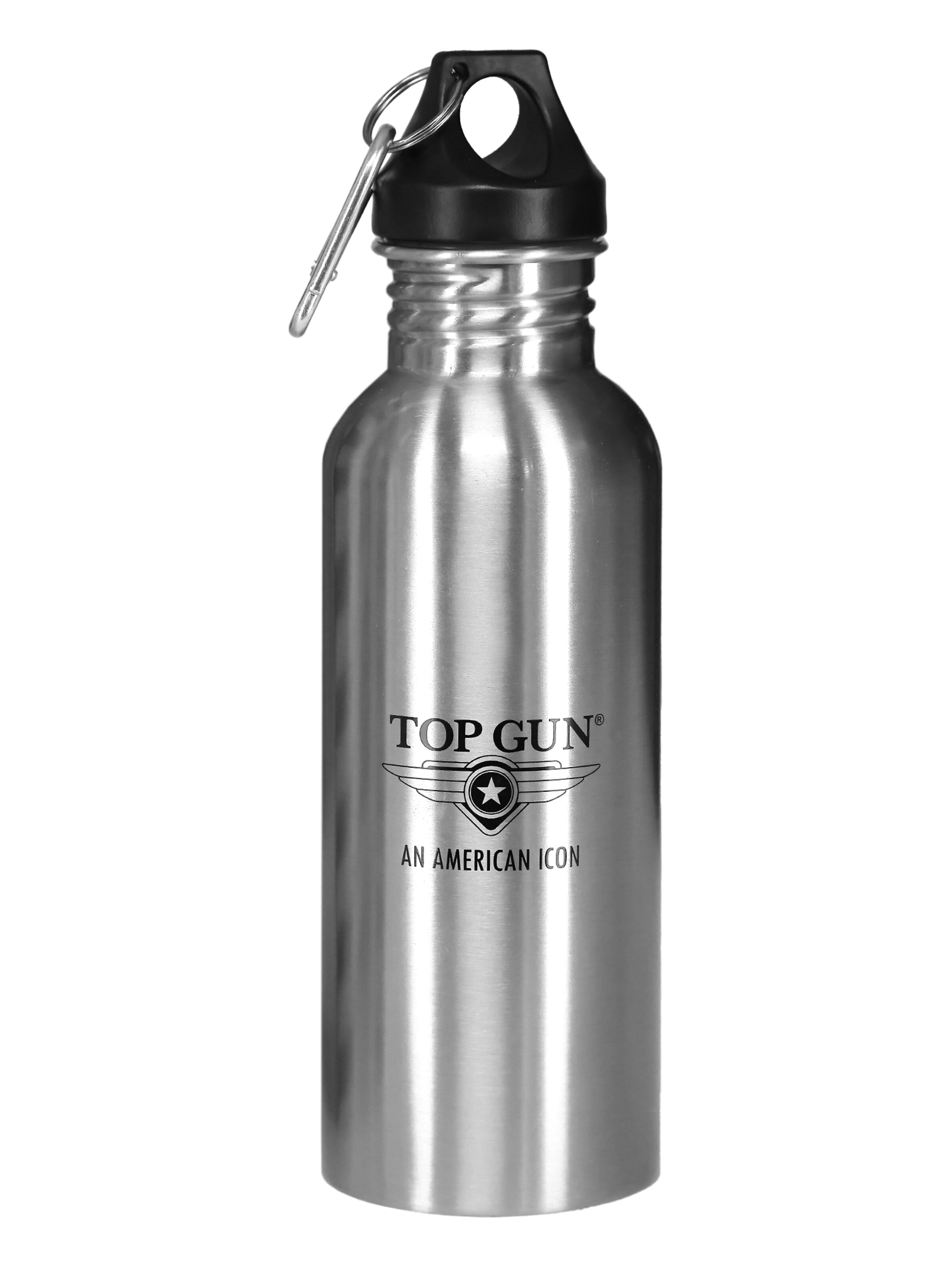 TOP GUN Drinking Bottle in Silver: front