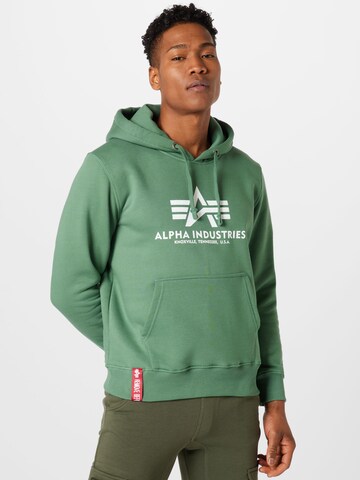 ALPHA INDUSTRIES Tréning póló - zöld: elől