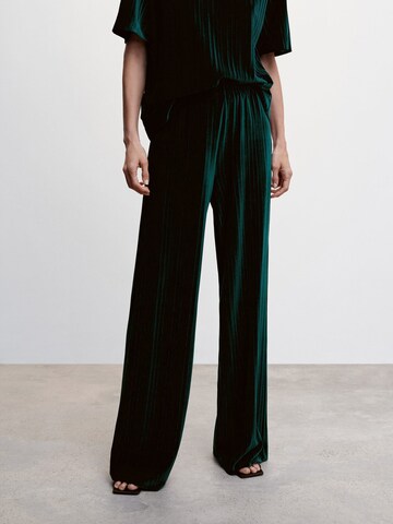 MANGO Wide leg Broek 'XGOGO' in Groen: voorkant