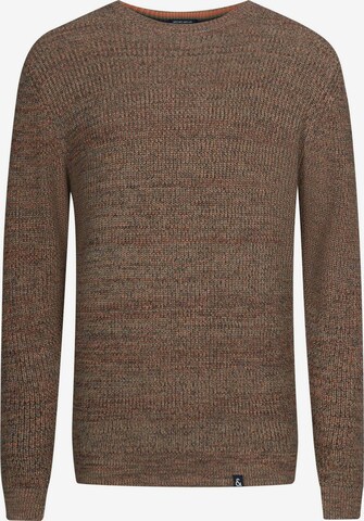 COLOURS & SONS Sweater 'Mouliné' in Brown: front