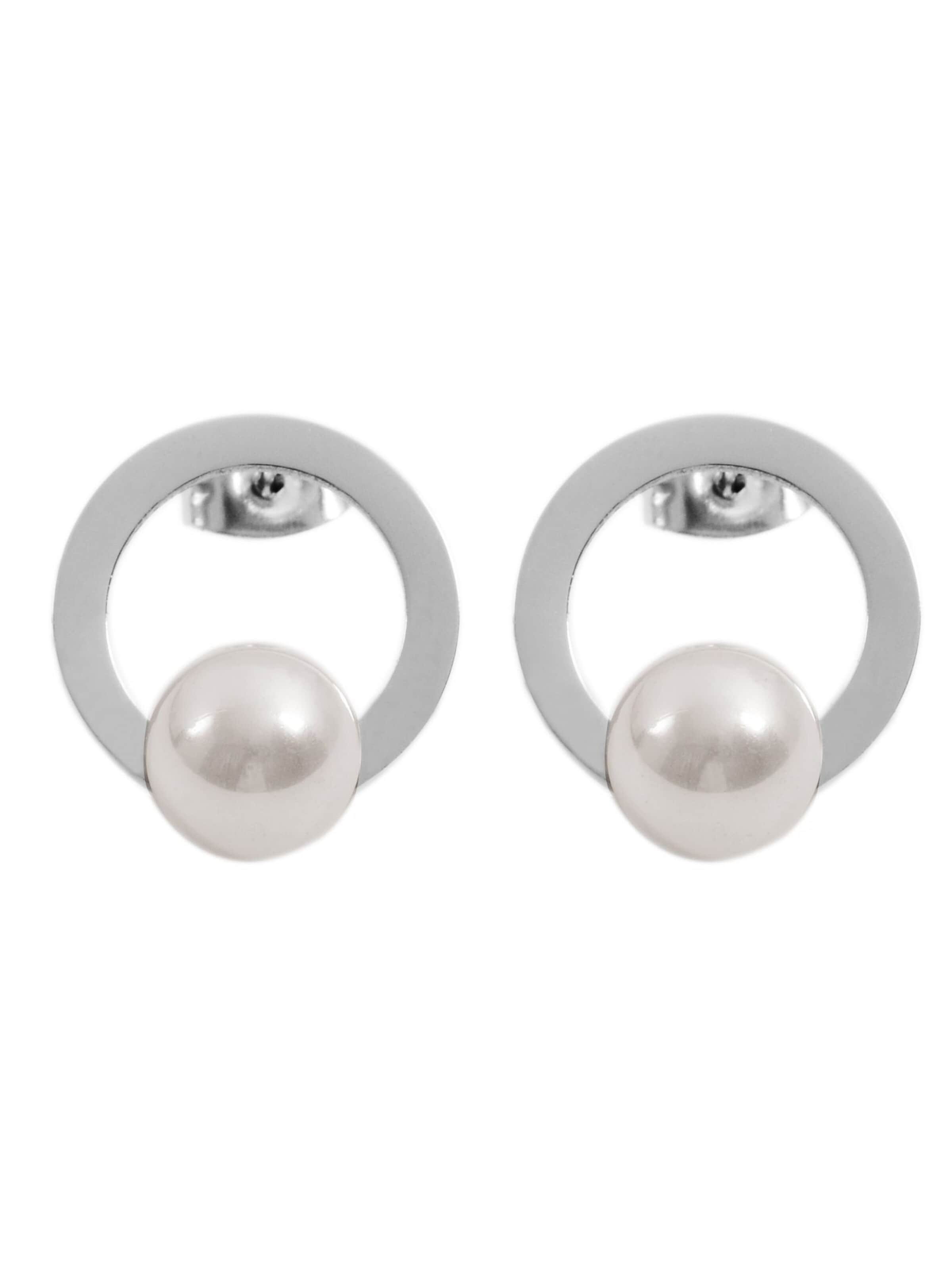 Akzent Ohrringe 'Cecilie, langlebig'‌‌‌‌‌‌‌‌‌‌ in Silber: Vorderseite