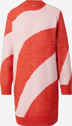 Monki Плетена рокля в пастелно розово / оранжево-червено, Преглед на продукта