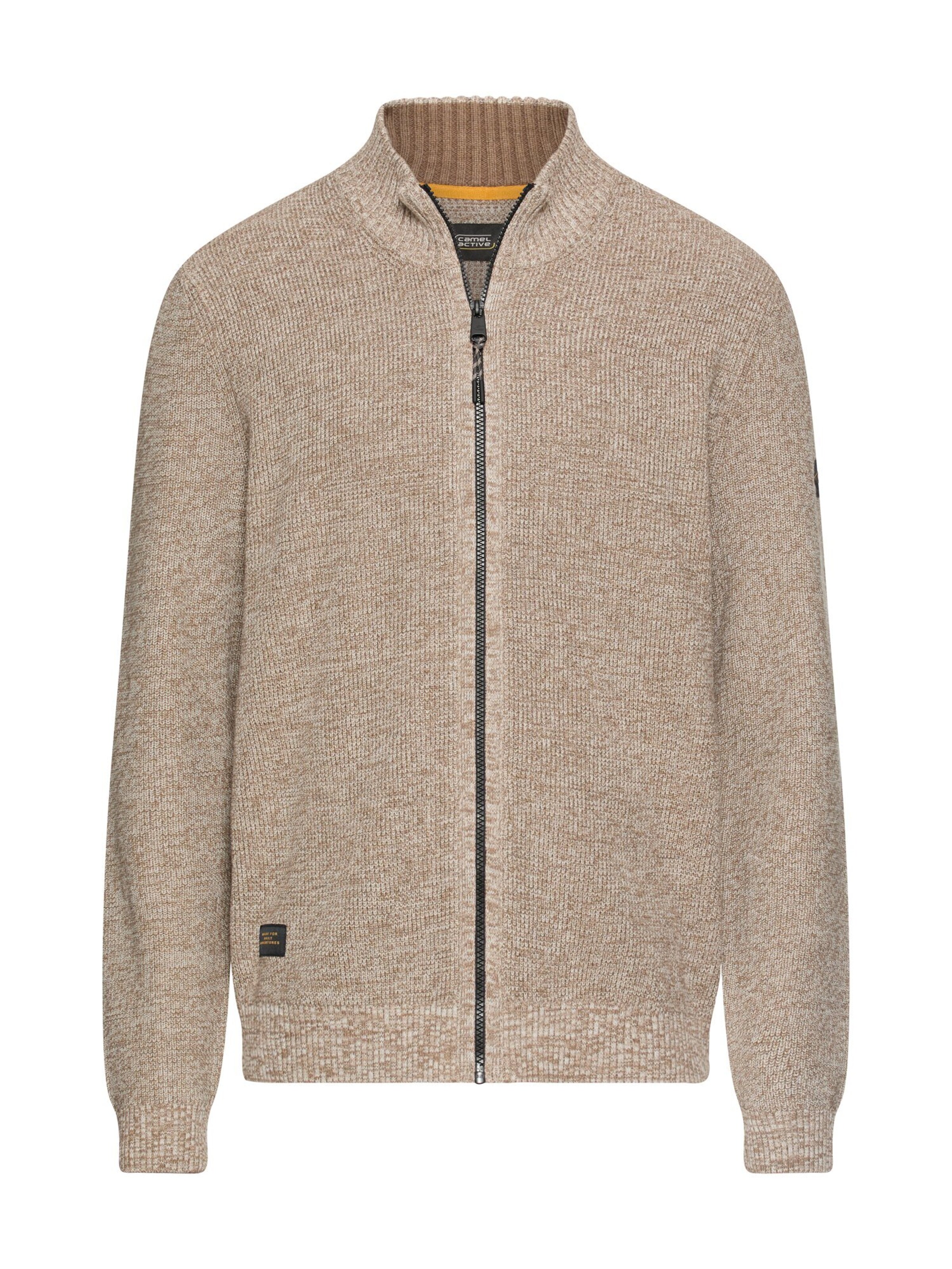CAMEL ACTIVE Kernige Strickjacke in Beige: Vorderseite