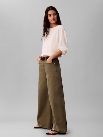 Calvin Klein Jeans Wide Leg Hose in Grün
