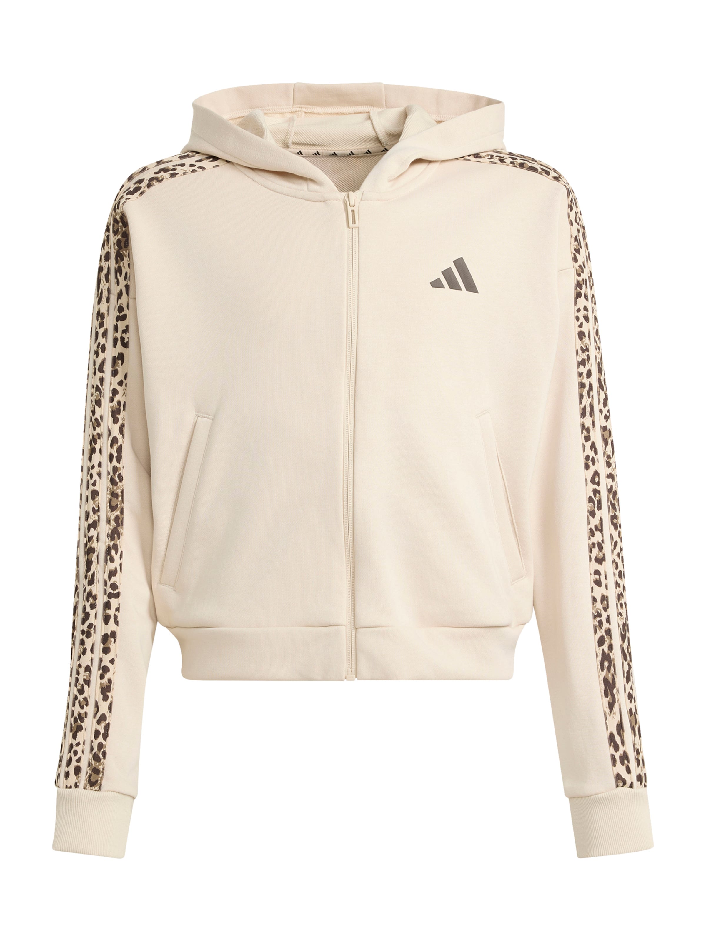 ADIDAS SPORTSWEAR - Casaco de treino em moletão em bege: frente