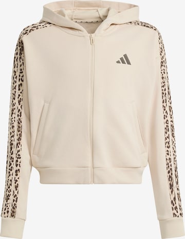 ADIDAS SPORTSWEAR Спортна жилетка с качулка в бежово: отпред