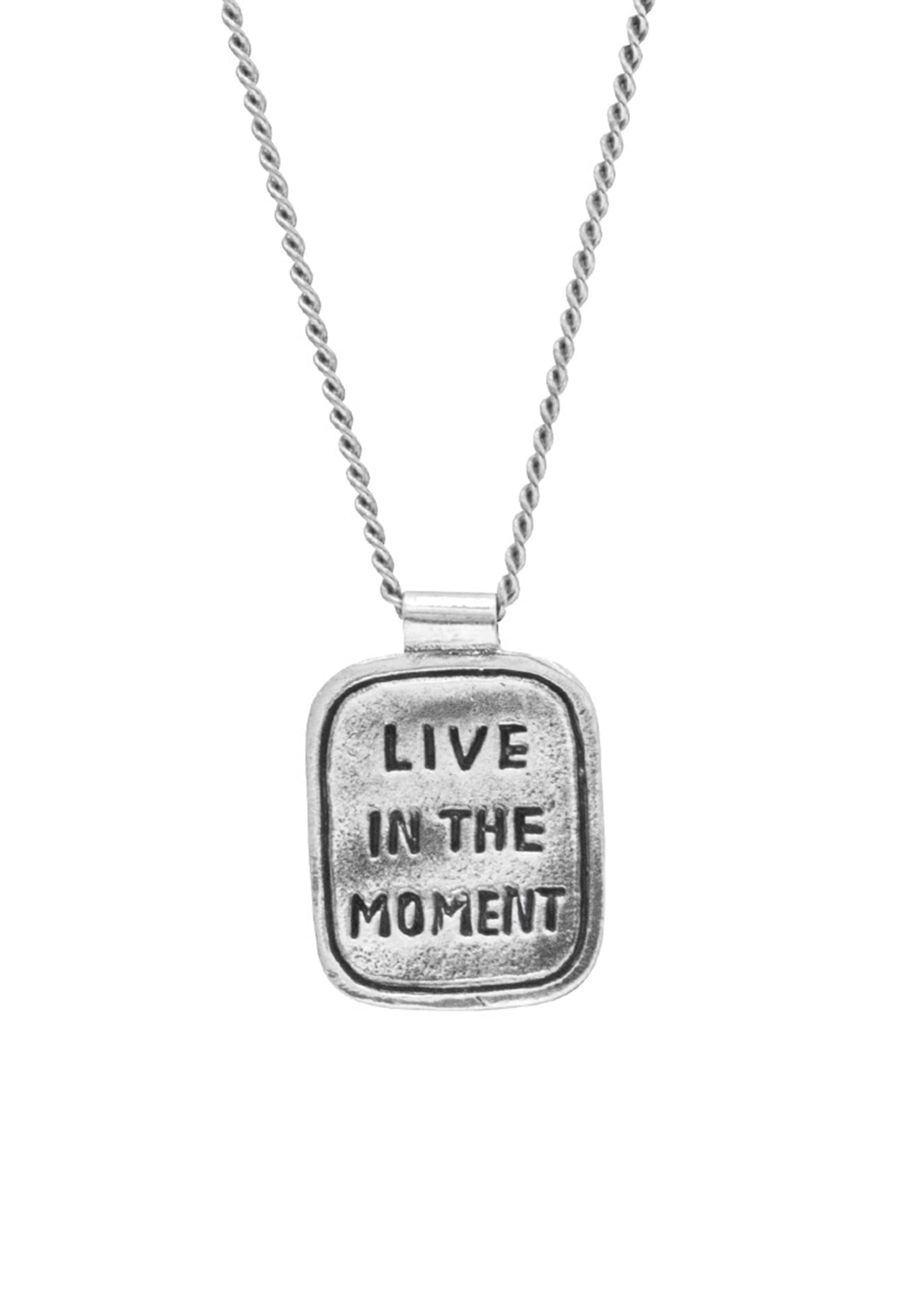 Haze&Glory Verižica 'Live in the Moment' | srebrna barva: sprednja stran