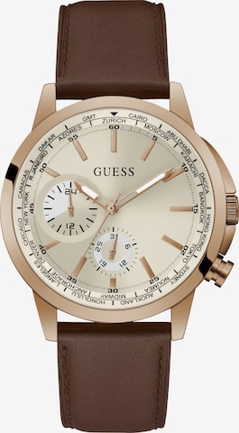 Orologio analogico 'SPEC' di GUESS in marrone: frontale