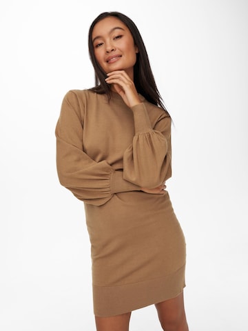 ONLY Knit dress in Brown: front