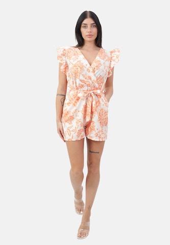 Tuta jumpsuit di Elara in marrone: frontale