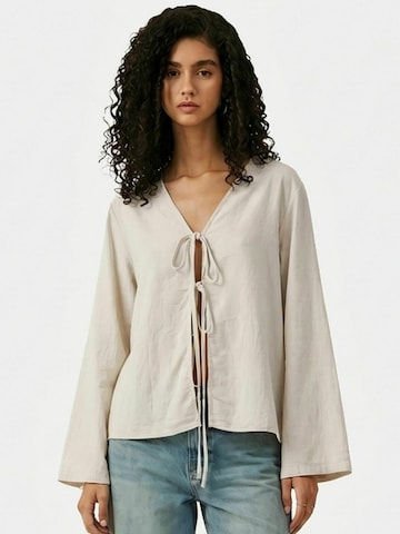 It's May - Top ' Bow ' en beige: frente