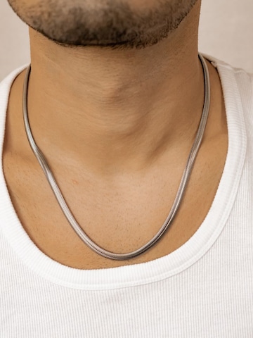 Hey Happiness Ketting 'Snake Bold' in Zilver
