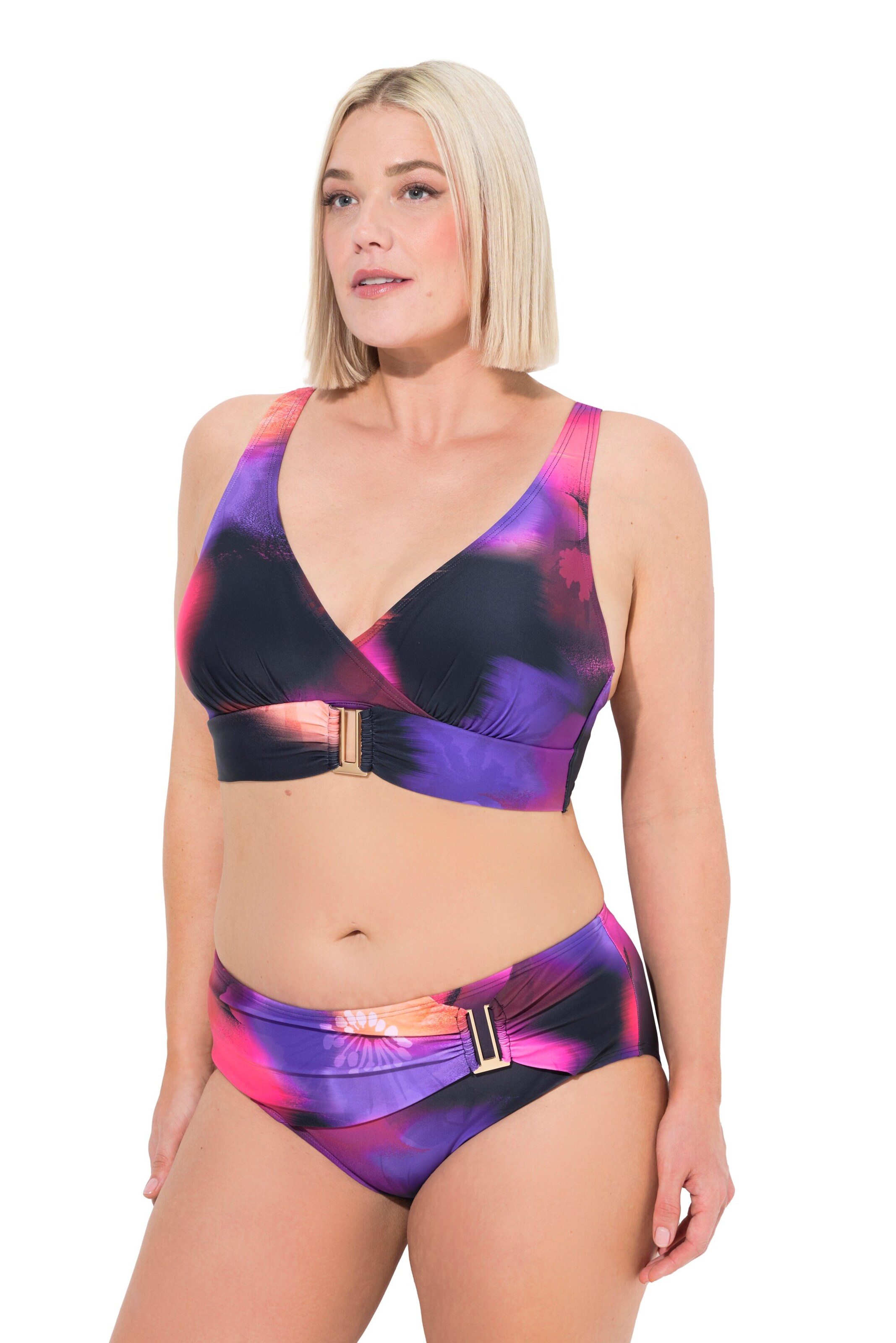 Ulla Popken Triangel Bikini in Lila: voorkant