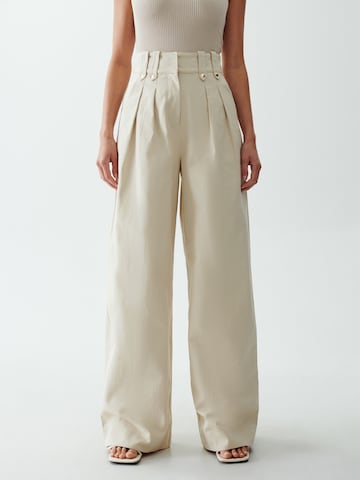 The Fated Loose fit Pleat-front trousers 'MAJOR' in Beige: front