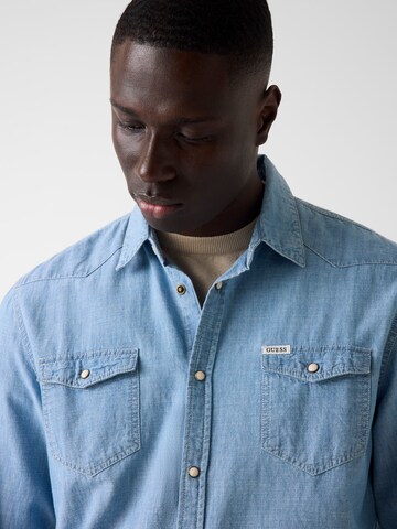 GUESS Slim Fit Hemd in Blau